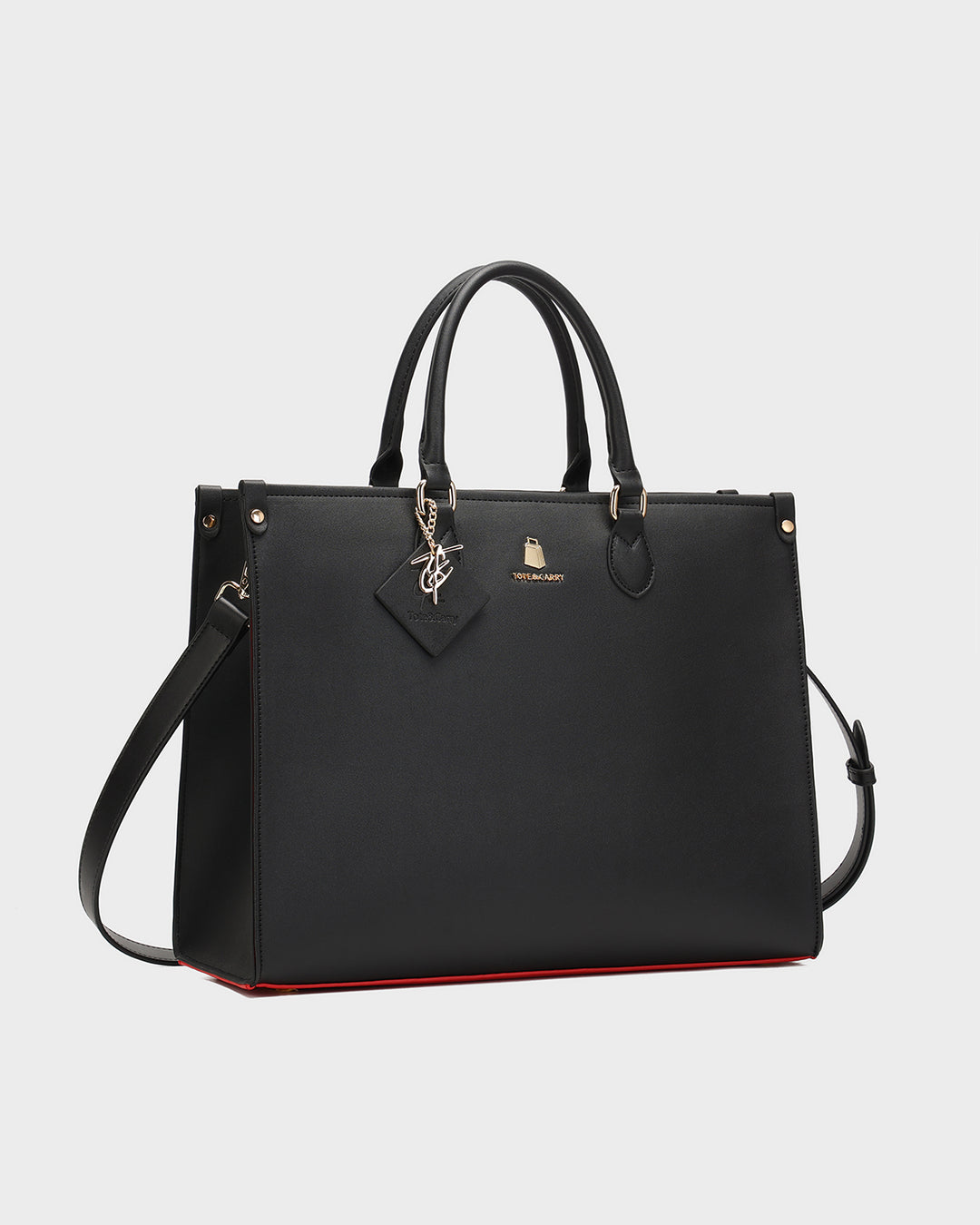 Lisse Mini Tote Bag in Black & Red