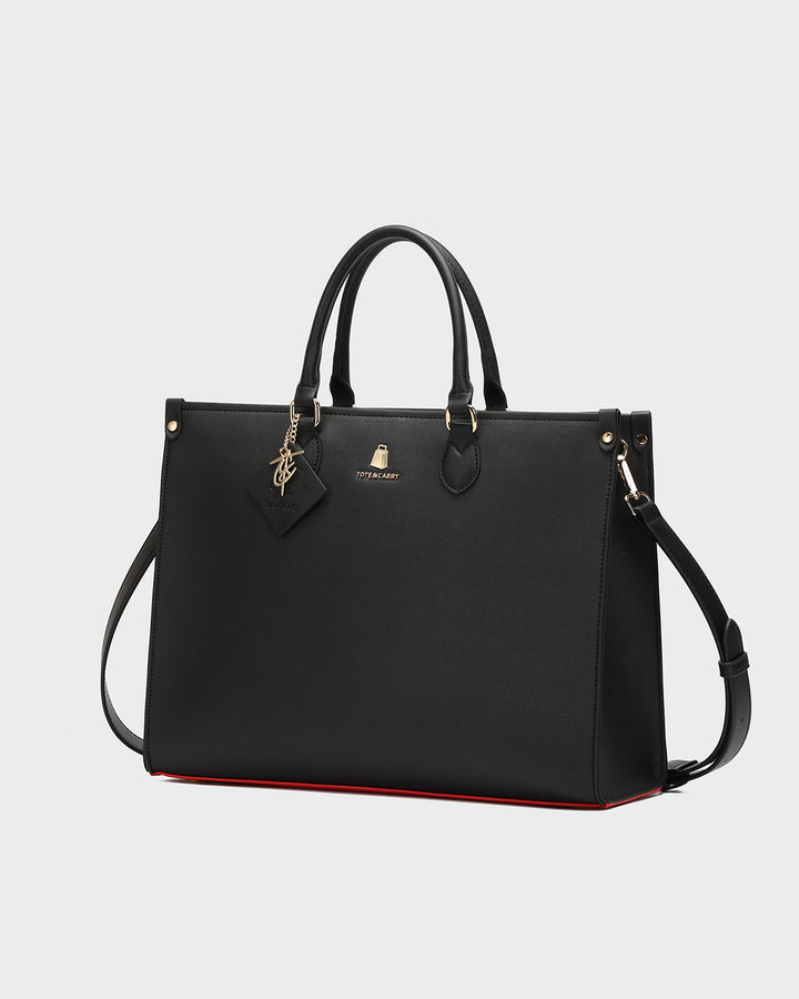 Lisse Mini Tote Bag in Black & Red