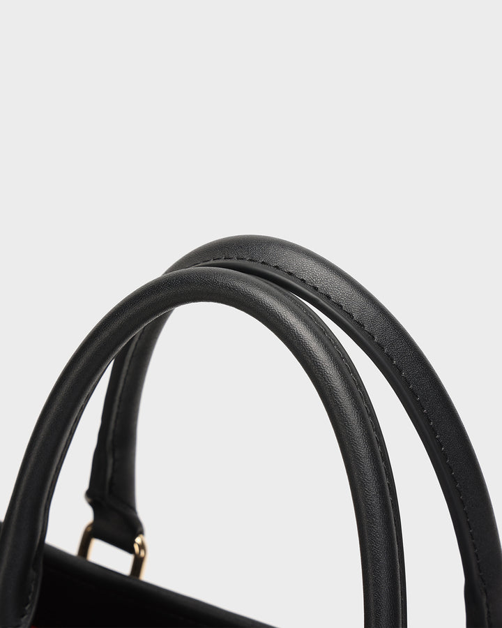 Lisse Mini Tote Bag in Black & Red