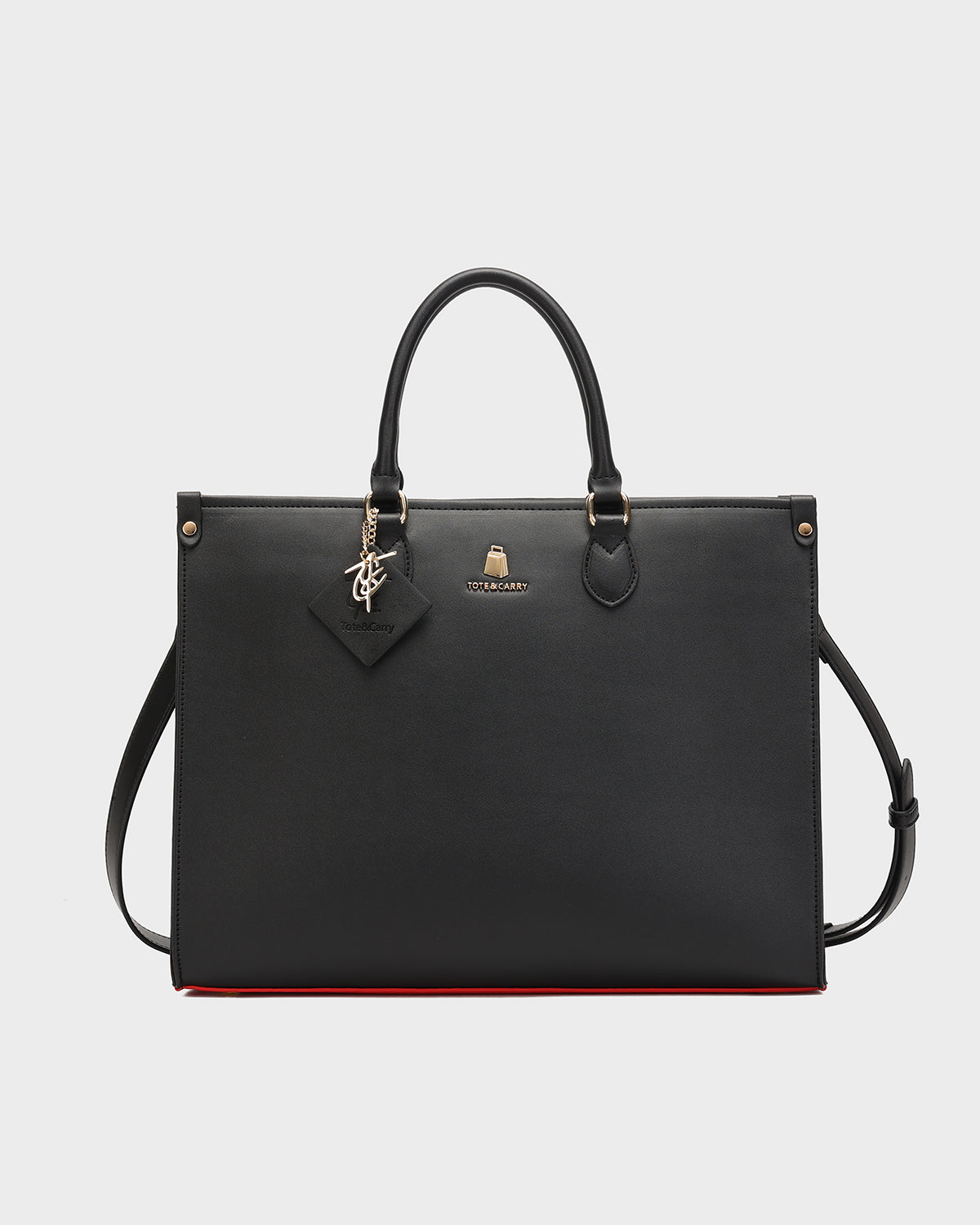 Lisse Mini Tote Bag in Black & Red