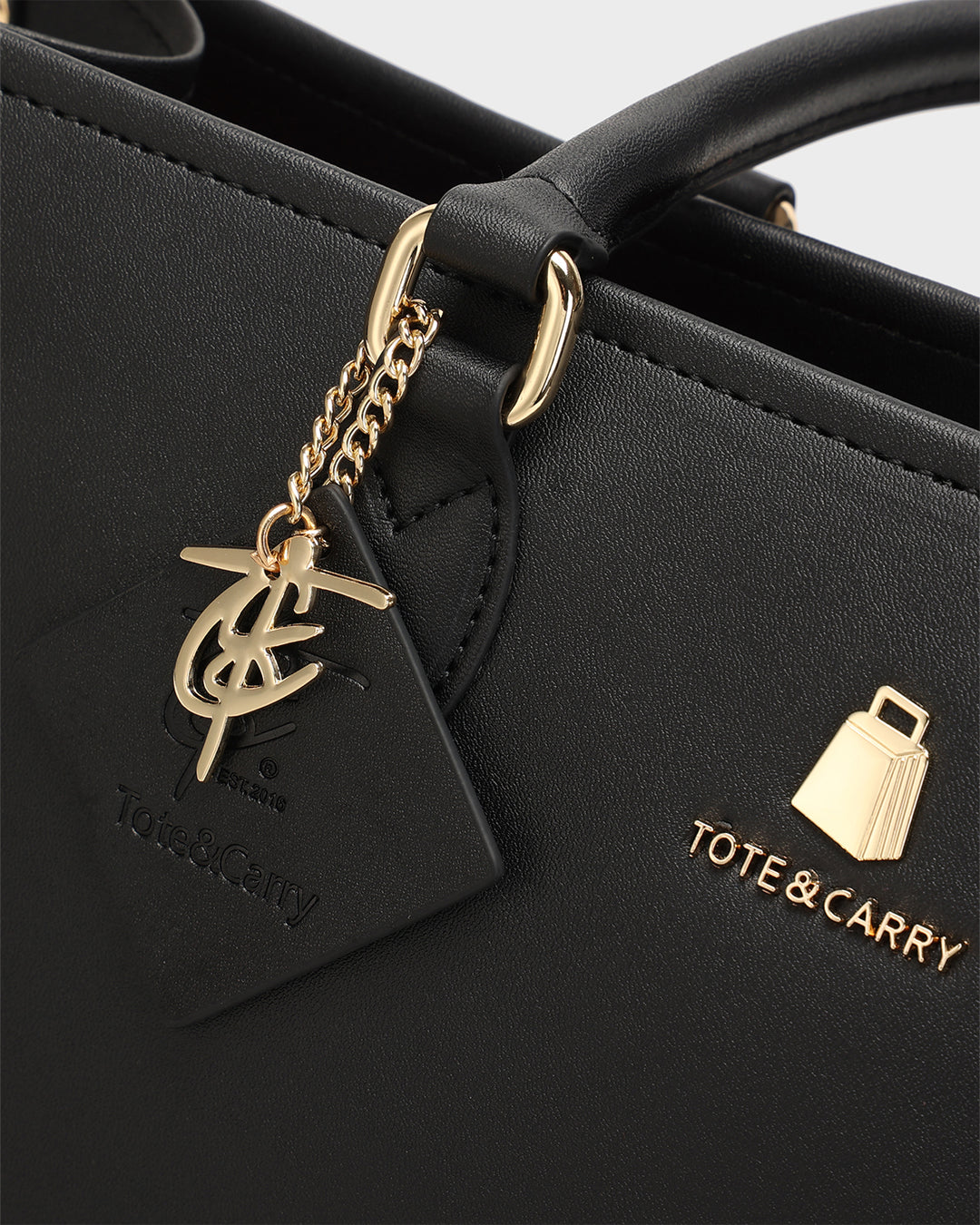 Lisse Mini Tote Bag in Black & Red