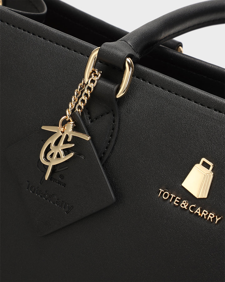 Lisse Mini Tote Bag in Black & Red