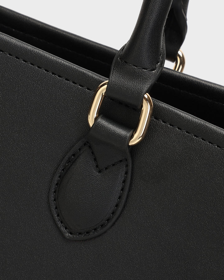 Lisse Mini Tote Bag in Black & Red