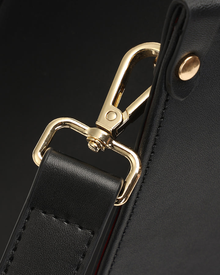 Lisse Mini Tote Bag in Black & Red