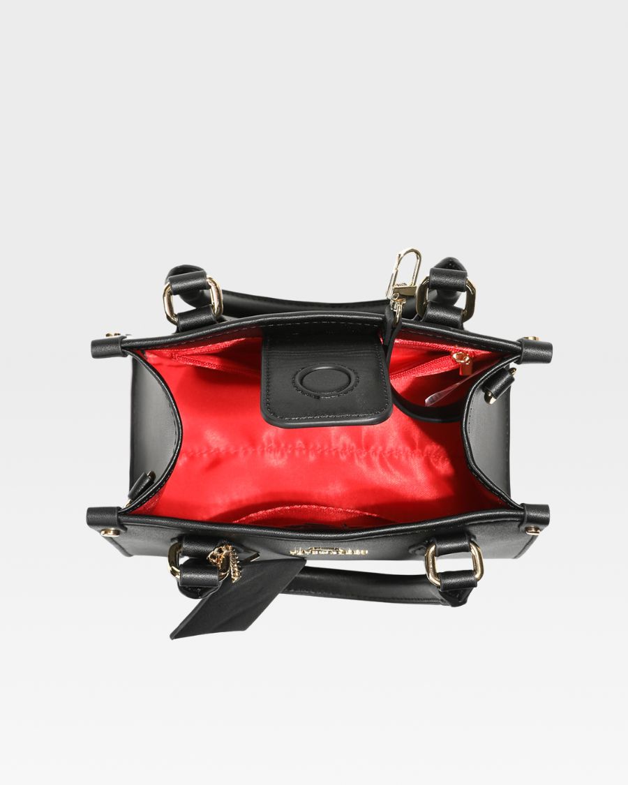 Mini Tote Bag in Black Red Bottom
