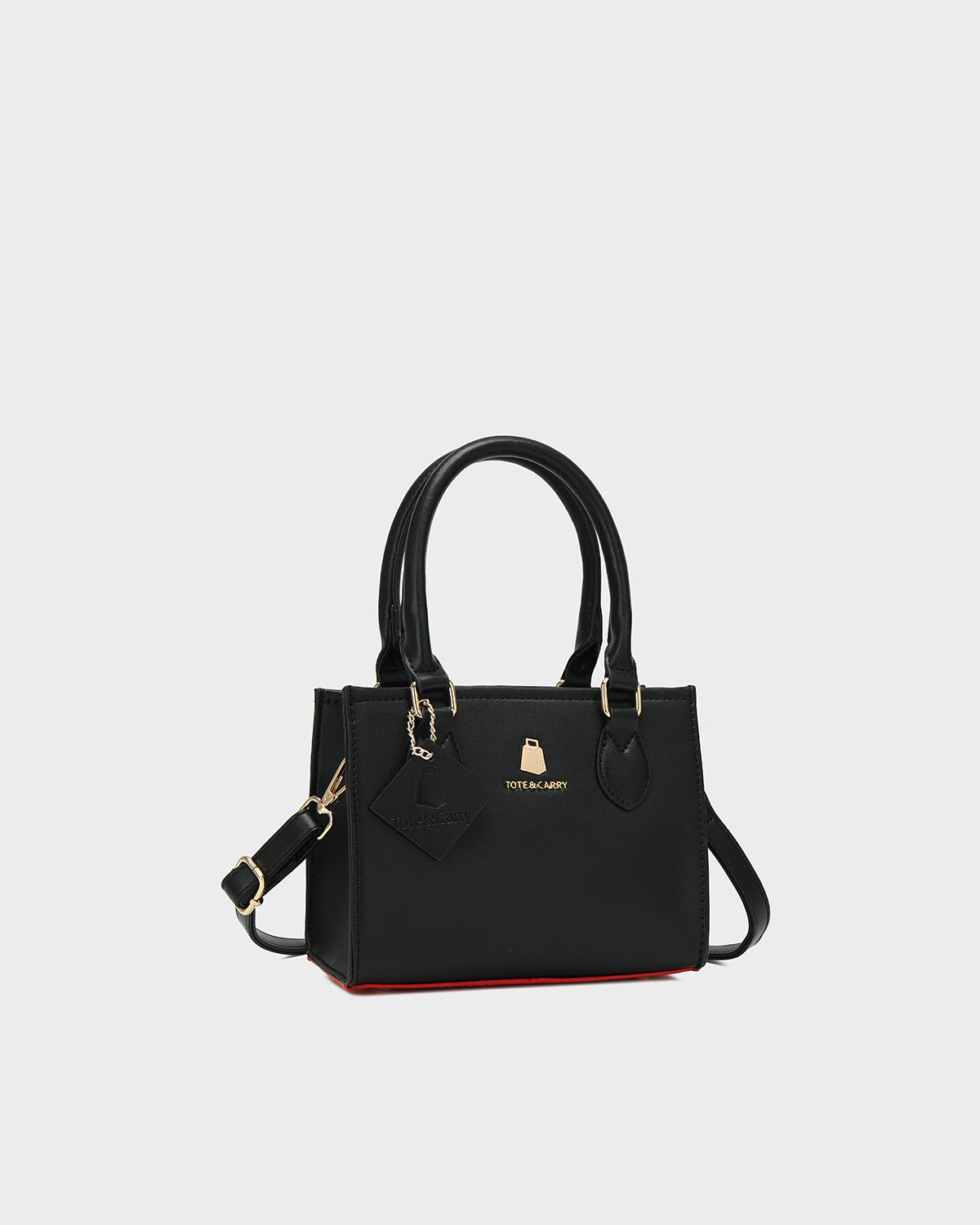 Lisse Mini Tote Bag in Black & Red