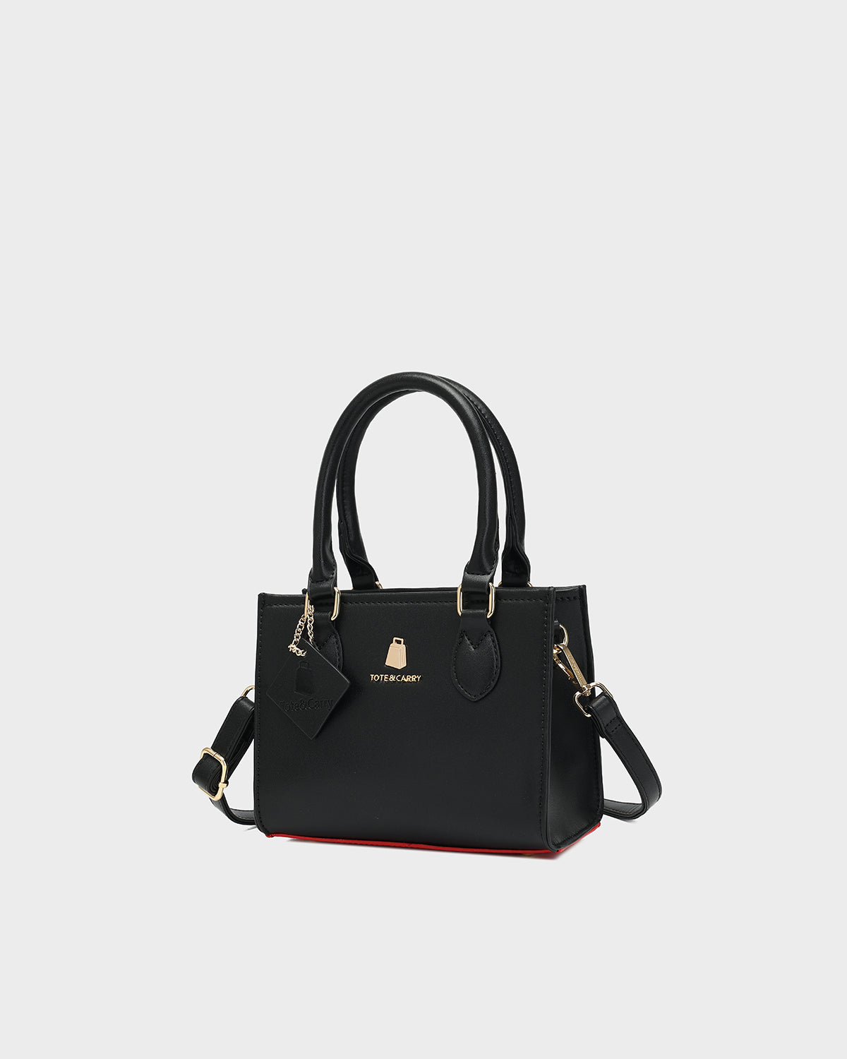 Lisse Mini Tote Bag in Black & Red