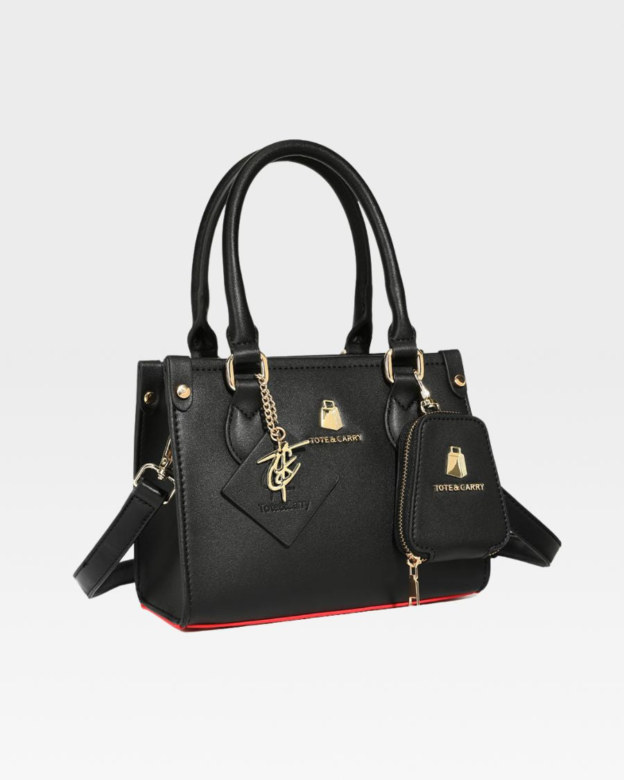 Mini Tote Bag in Black Red Bottom