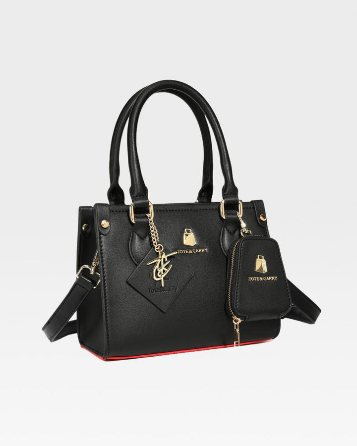 Mini Tote Bag in Black Red Bottom