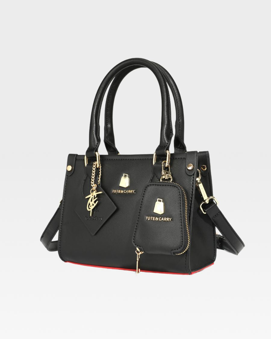 Mini Tote Bag in Black Red Bottom