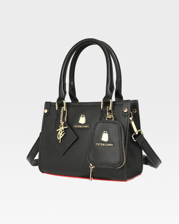 Mini Tote Bag in Black Red Bottom