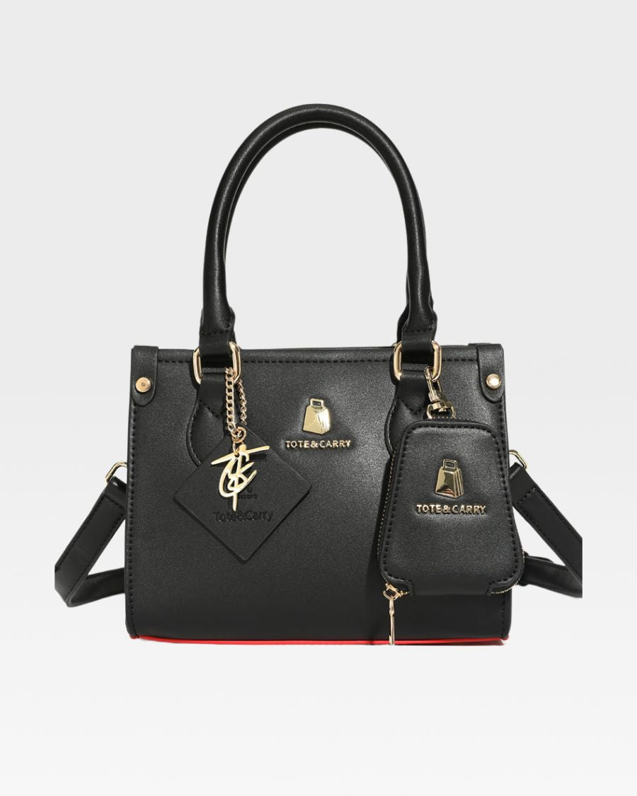 Mini Tote Bag in Black Red Bottom