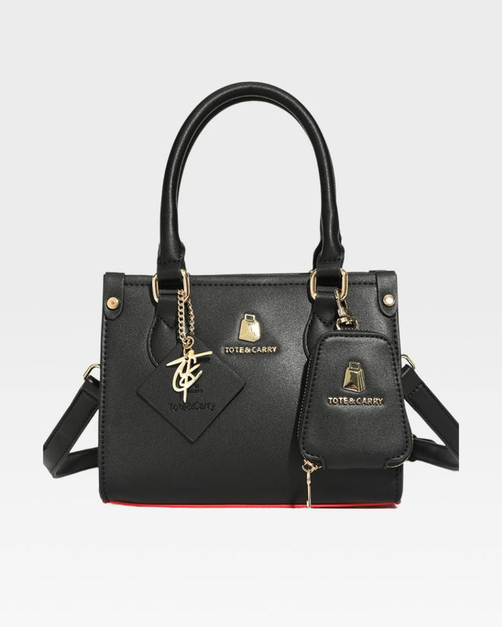 Mini Tote Bag in Black Red Bottom