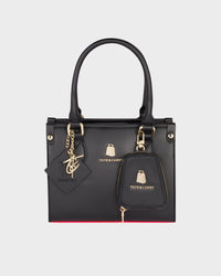 Lisse Mini Tote Bag in Black & Red