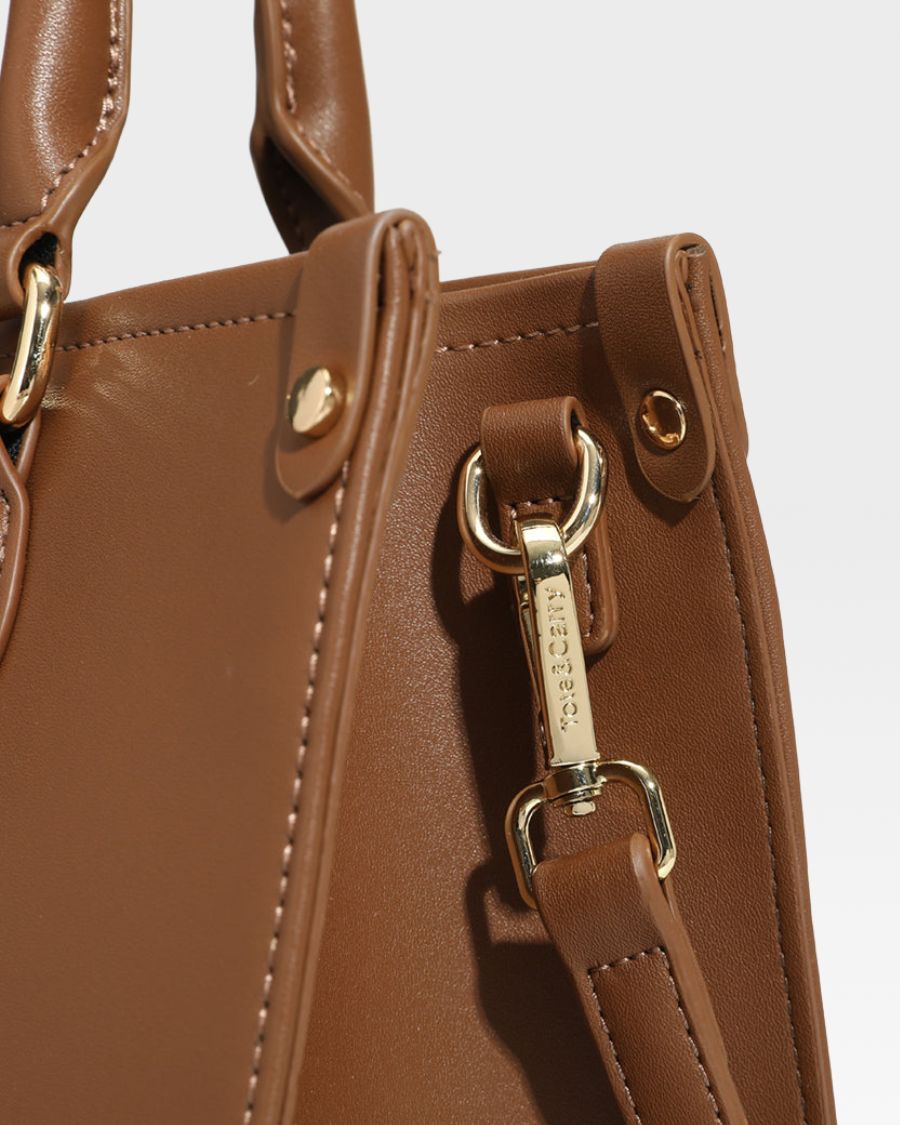 Mini Tote Bag in Coffee