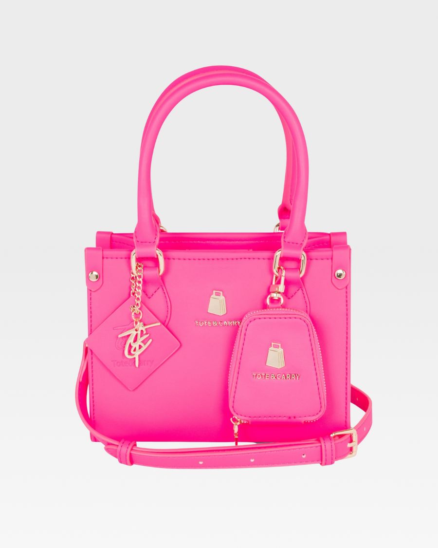 Mini Tote Bag in Neon Pink