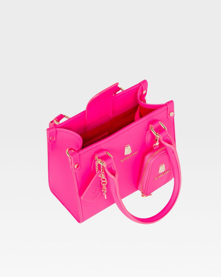 Mini Tote Bag in Neon Pink