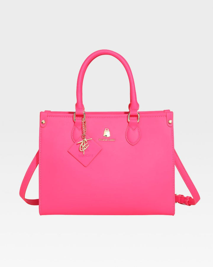 Mini Tote Bag in Neon Pink