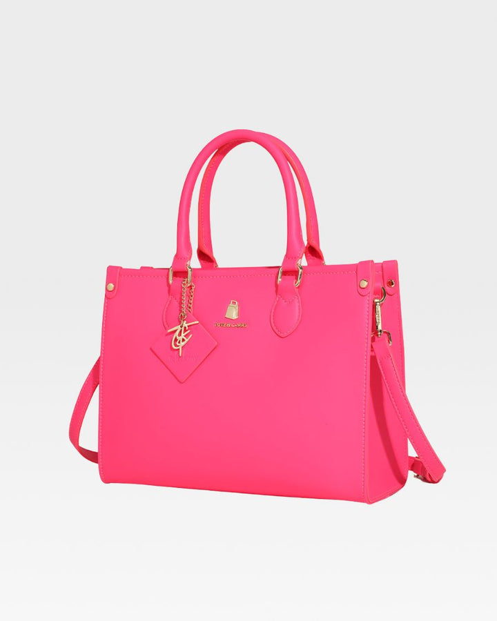 Mini Tote Bag in Neon Pink