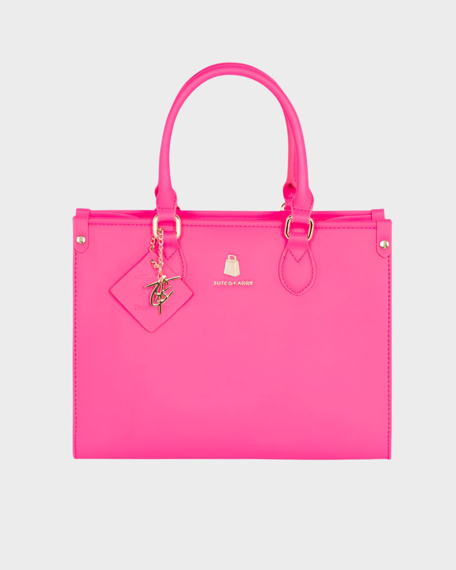 Mini Tote Bag in Neon Pink