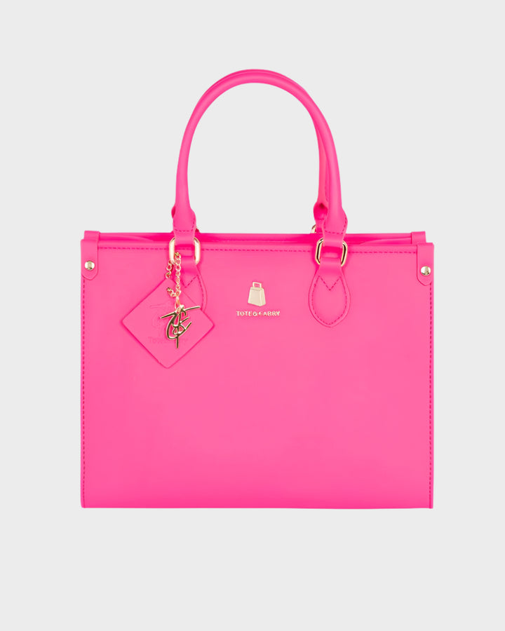 Mini Tote Bag in Neon Pink