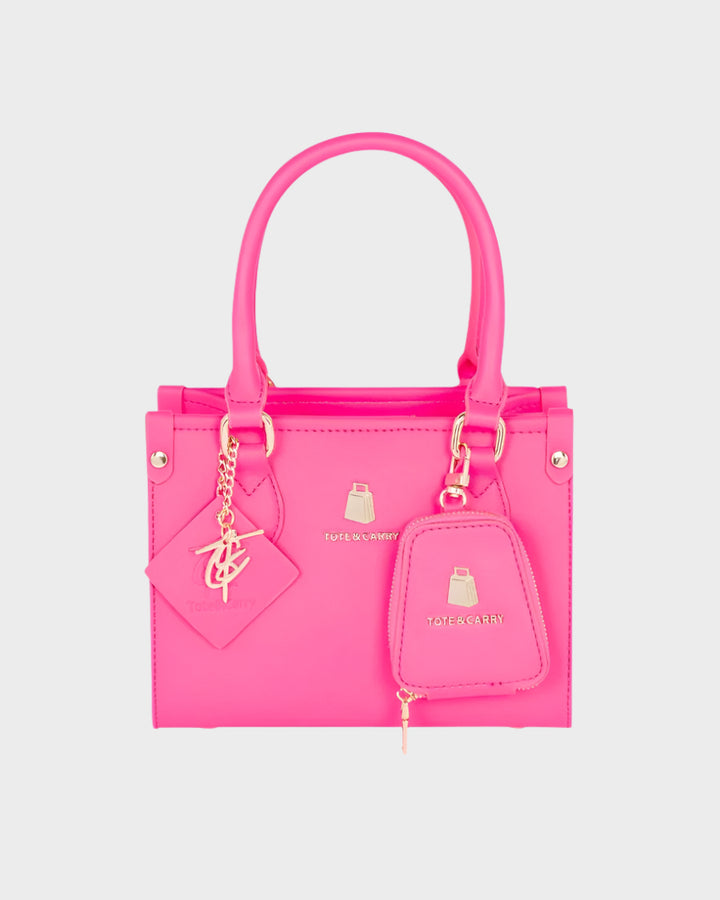Mini Tote Bag in Neon Pink