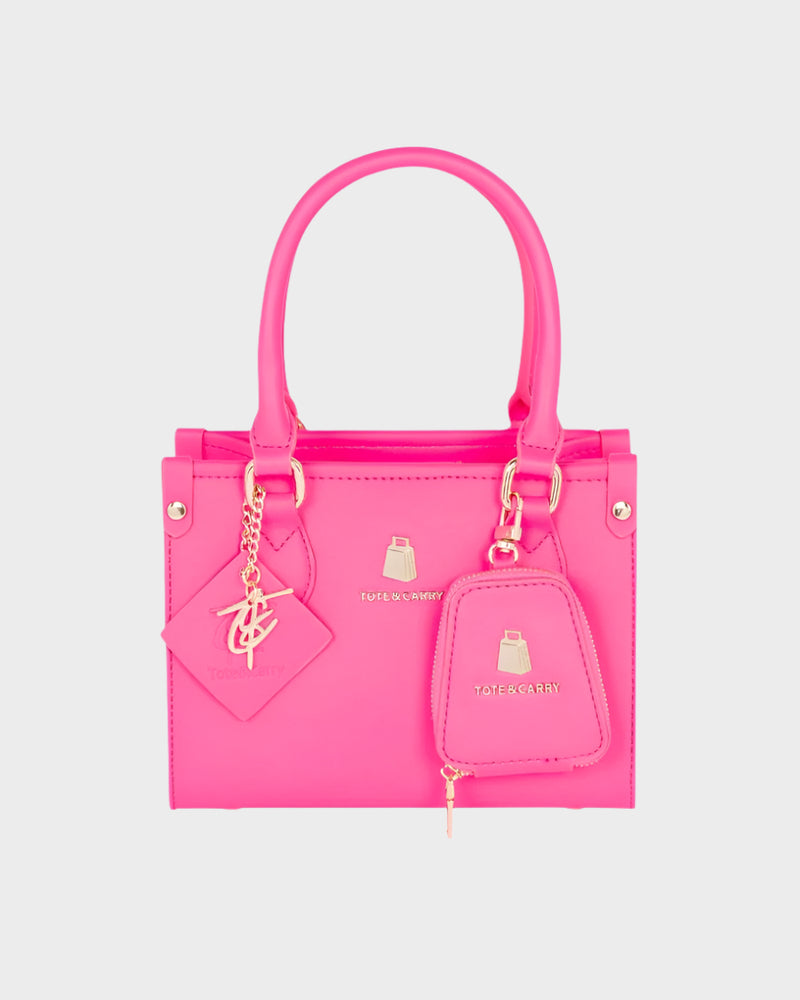 Mini Tote Bag in Neon Pink