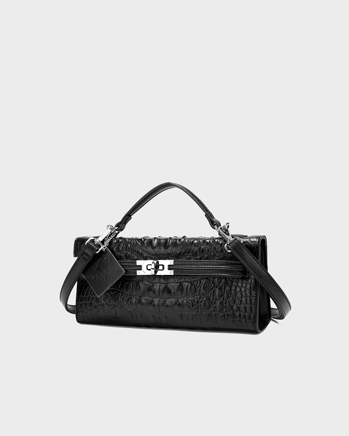 Luxury Heritage Handheld Clutch In Black
