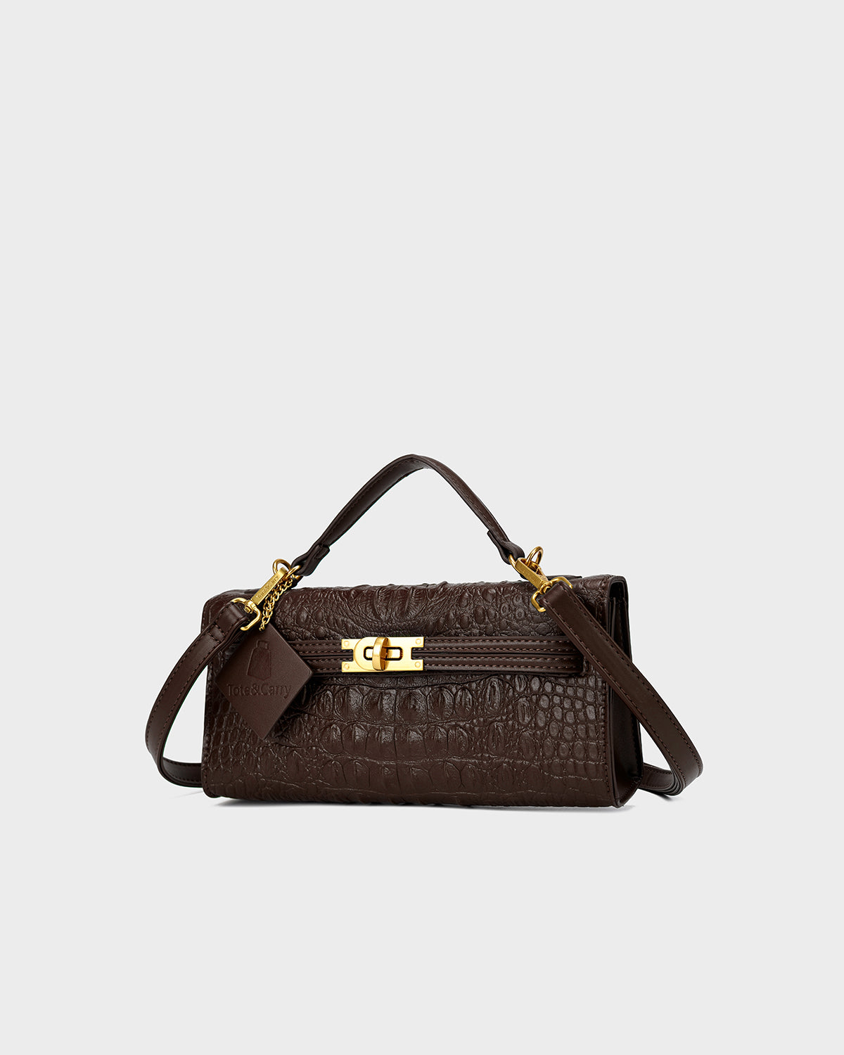 Luxury Heritage Handheld Clutch In Brown