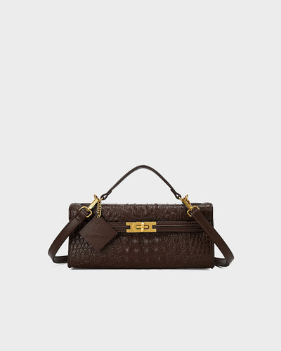 Luxury Heritage Handheld Clutch In Brown
