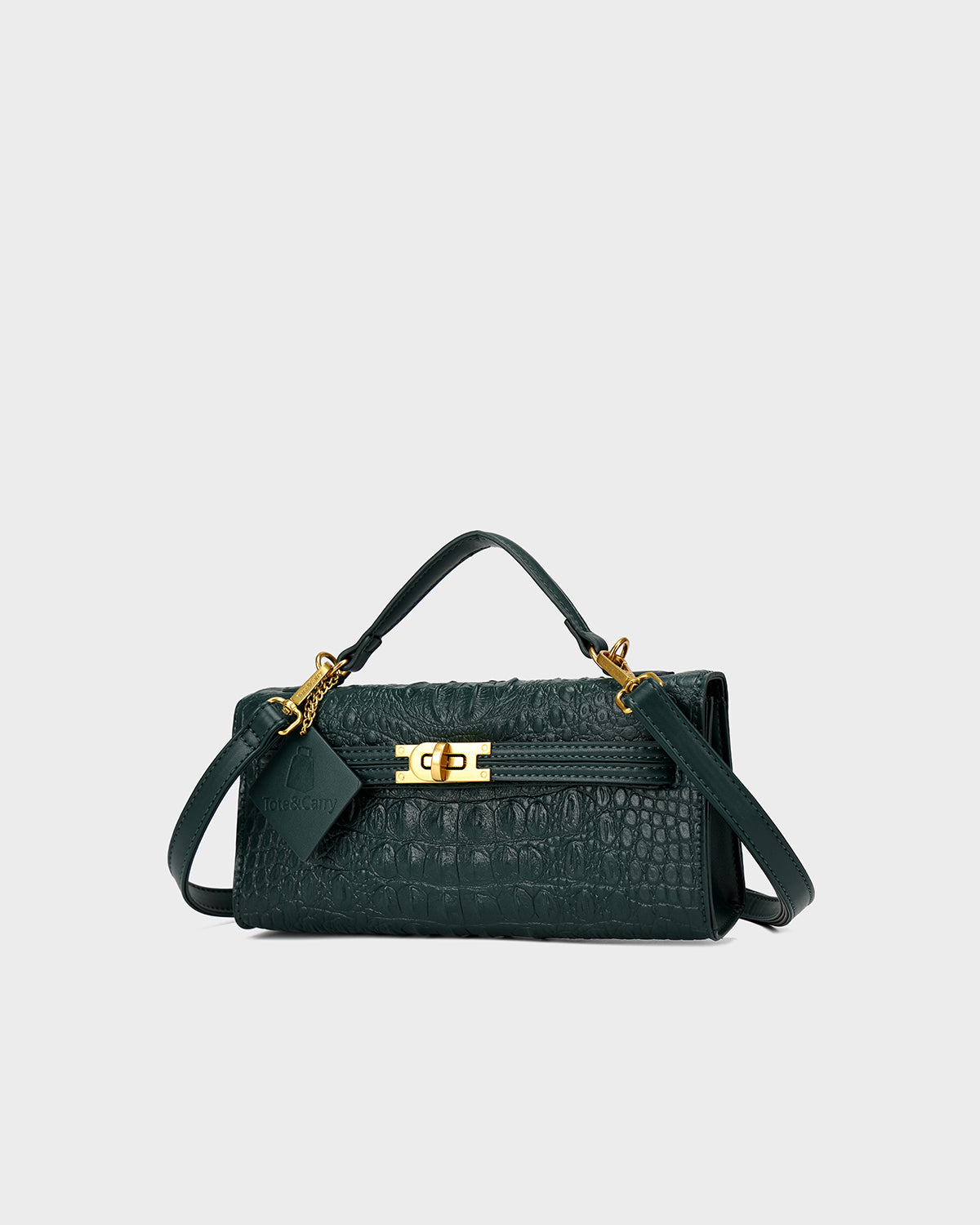 Luxury Heritage Handheld Clutch In Emerald Green