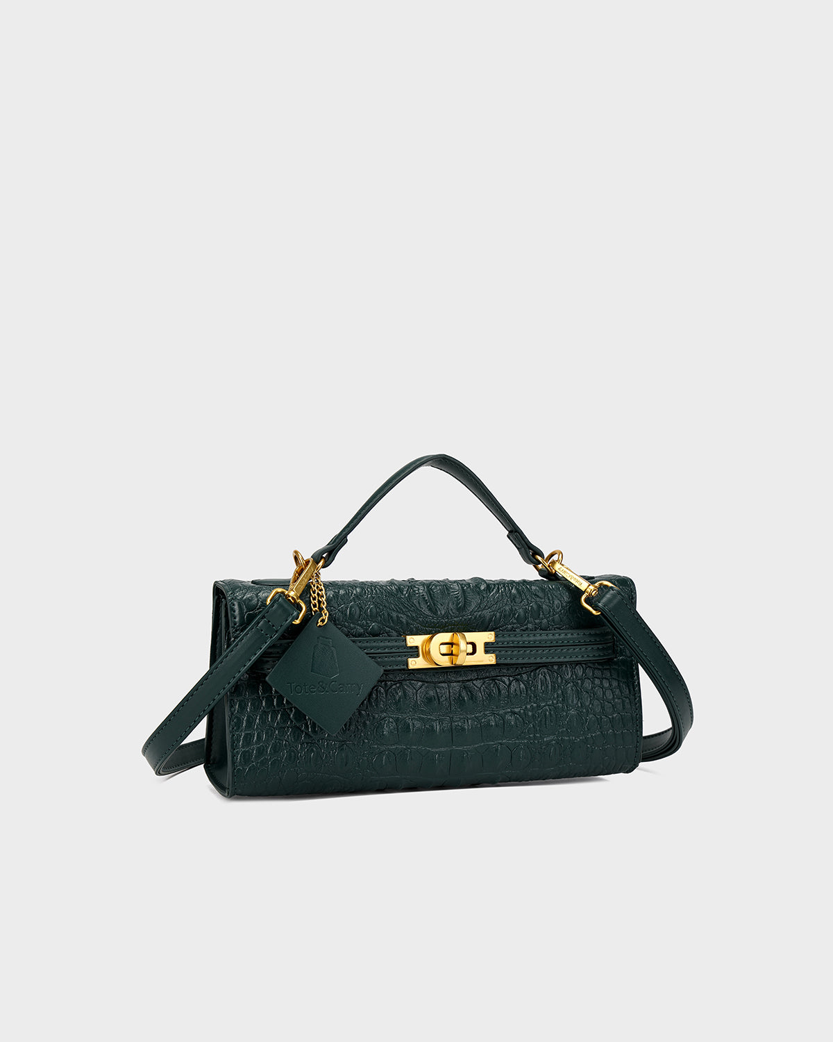 Luxury Heritage Handheld Clutch In Emerald Green