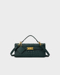 Luxury Heritage Handheld Clutch In Emerald Green