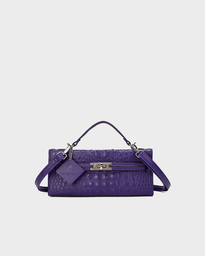 Luxury Heritage Handheld Clutch In Purple