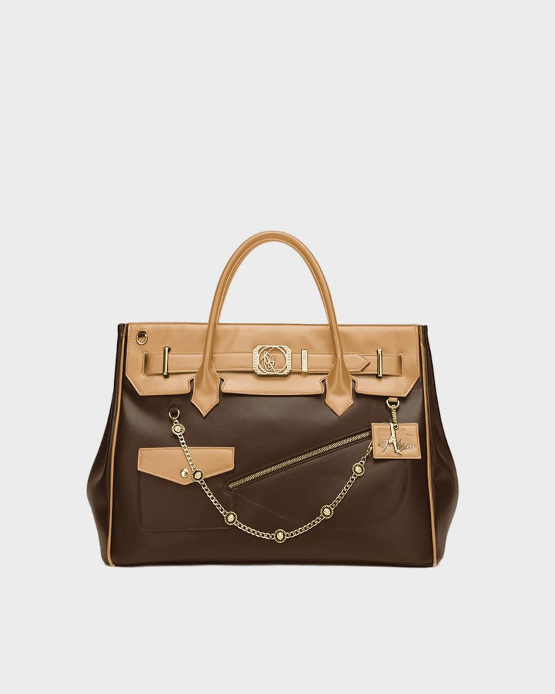 Monarch Grandeur Bag in Beige & Brown