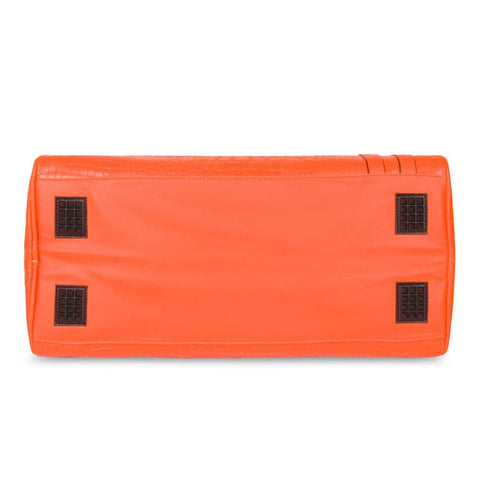 Neon Orange Apollo 2 Faux Crocodile Skin Duffle Bag