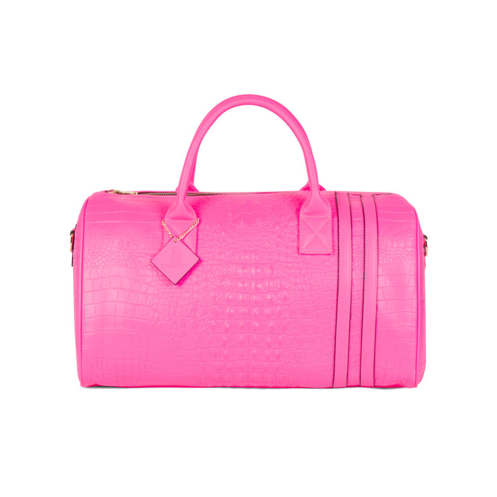 Hot pink top duffle bag