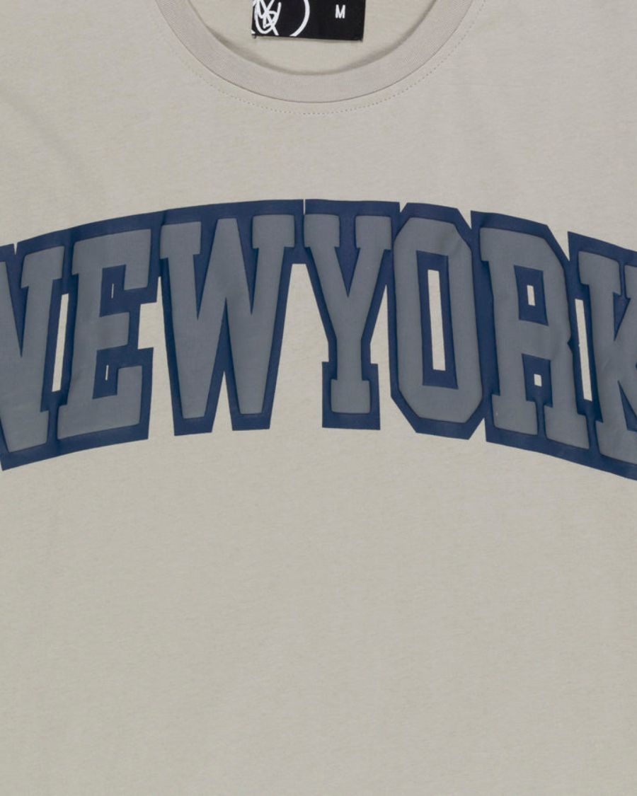 New York Grey Baseball Tee Shirt