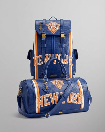NY Croc Travel Set — Blue & Orange (Backpack + Duffle)
