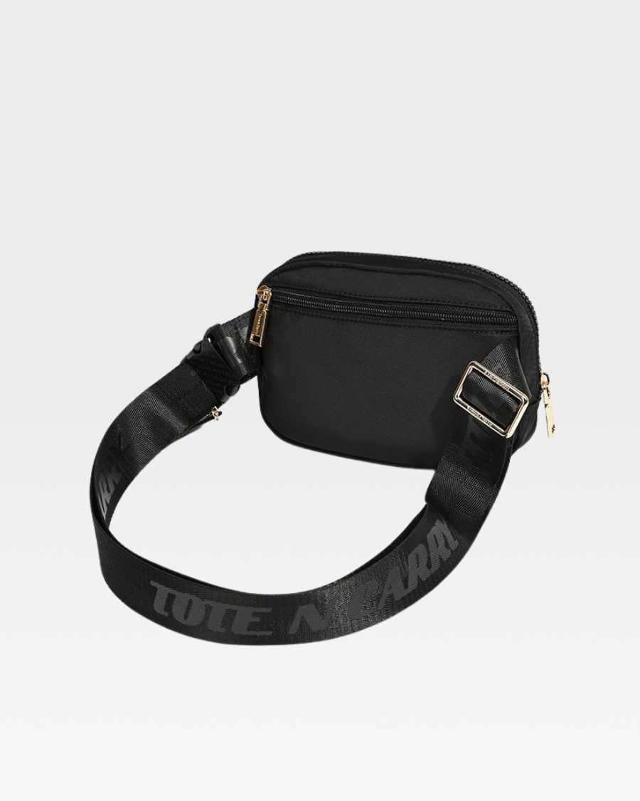 Nylon Crossbody Messenger Bag in Black