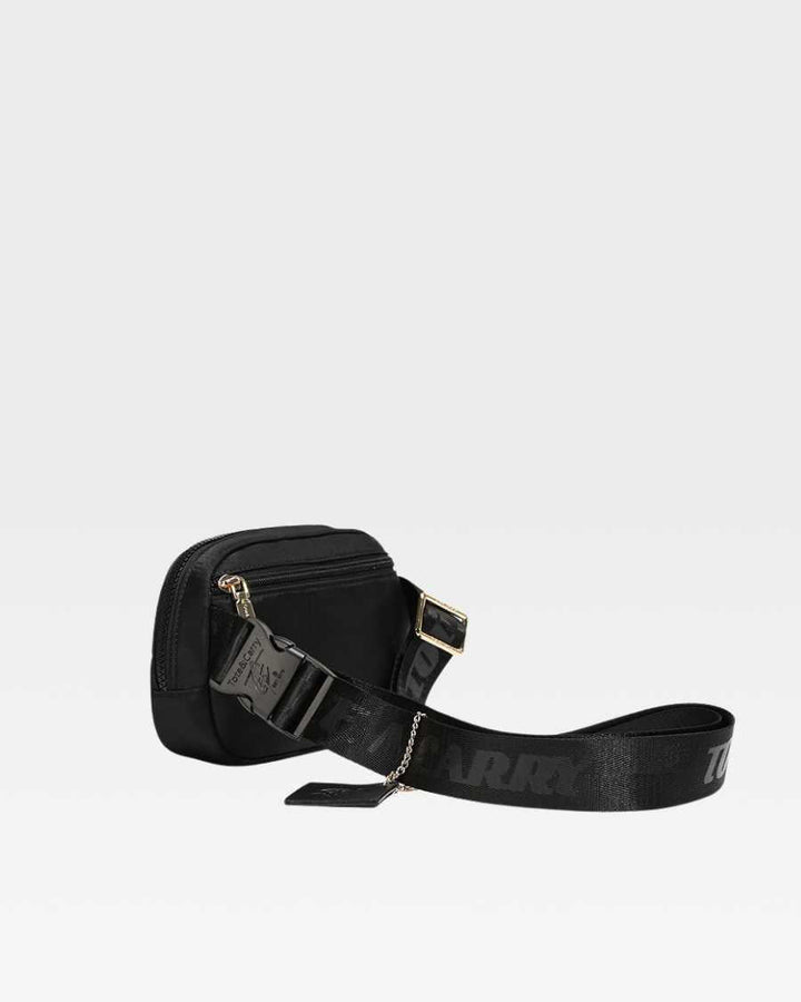 Nylon Crossbody Messenger Bag in Black