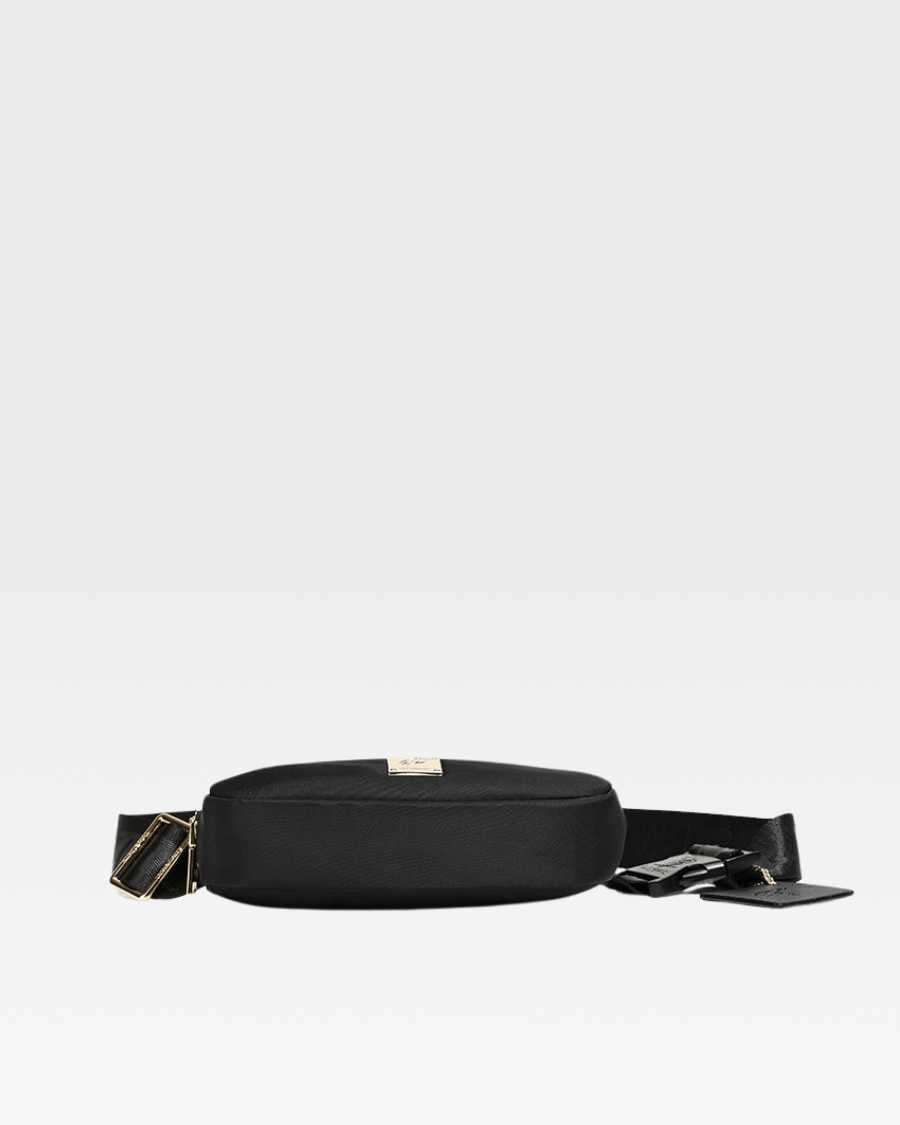 Nylon Crossbody Messenger Bag in Black