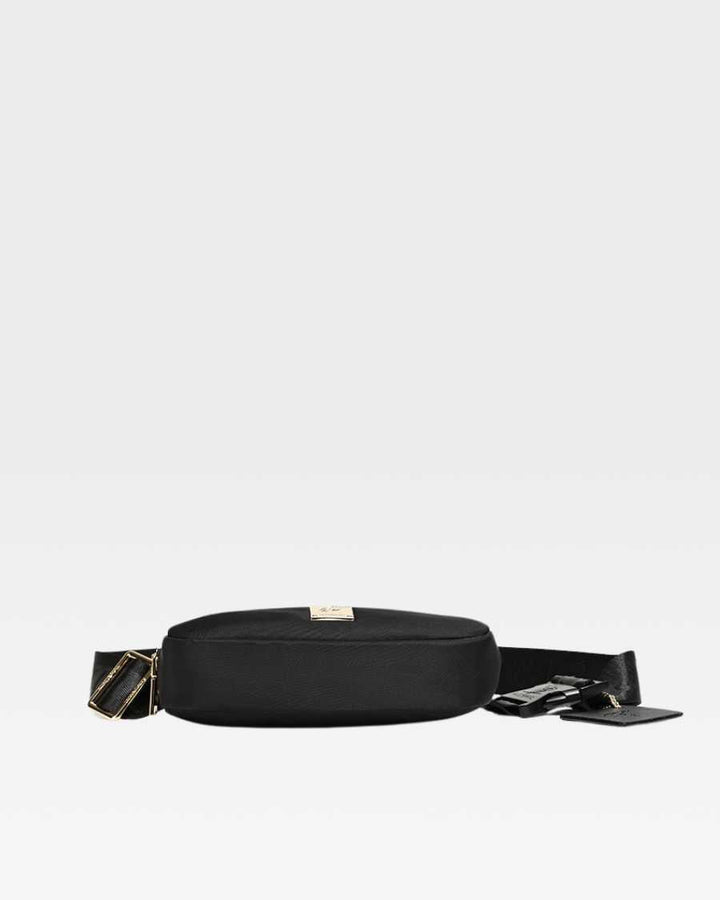 Nylon Crossbody Messenger Bag in Black