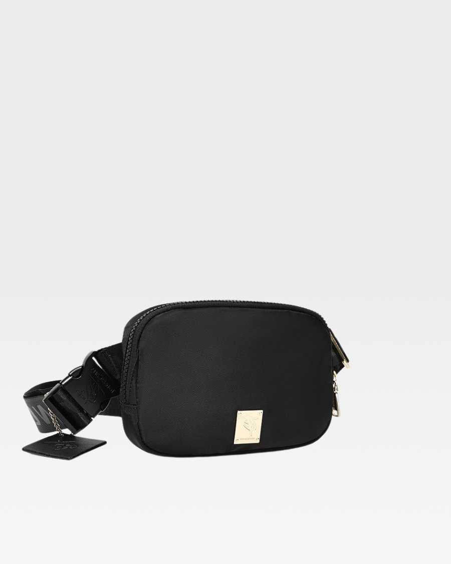 Nylon Crossbody Messenger Bag in Black