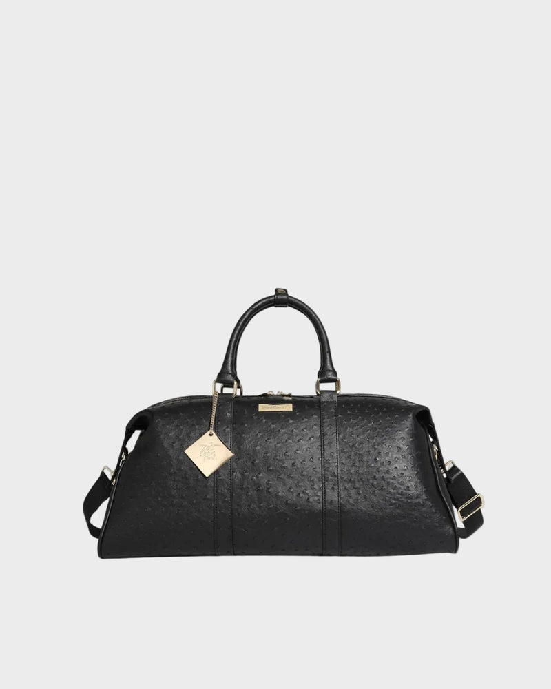Ostrich Weekender Duffle Bag in Black