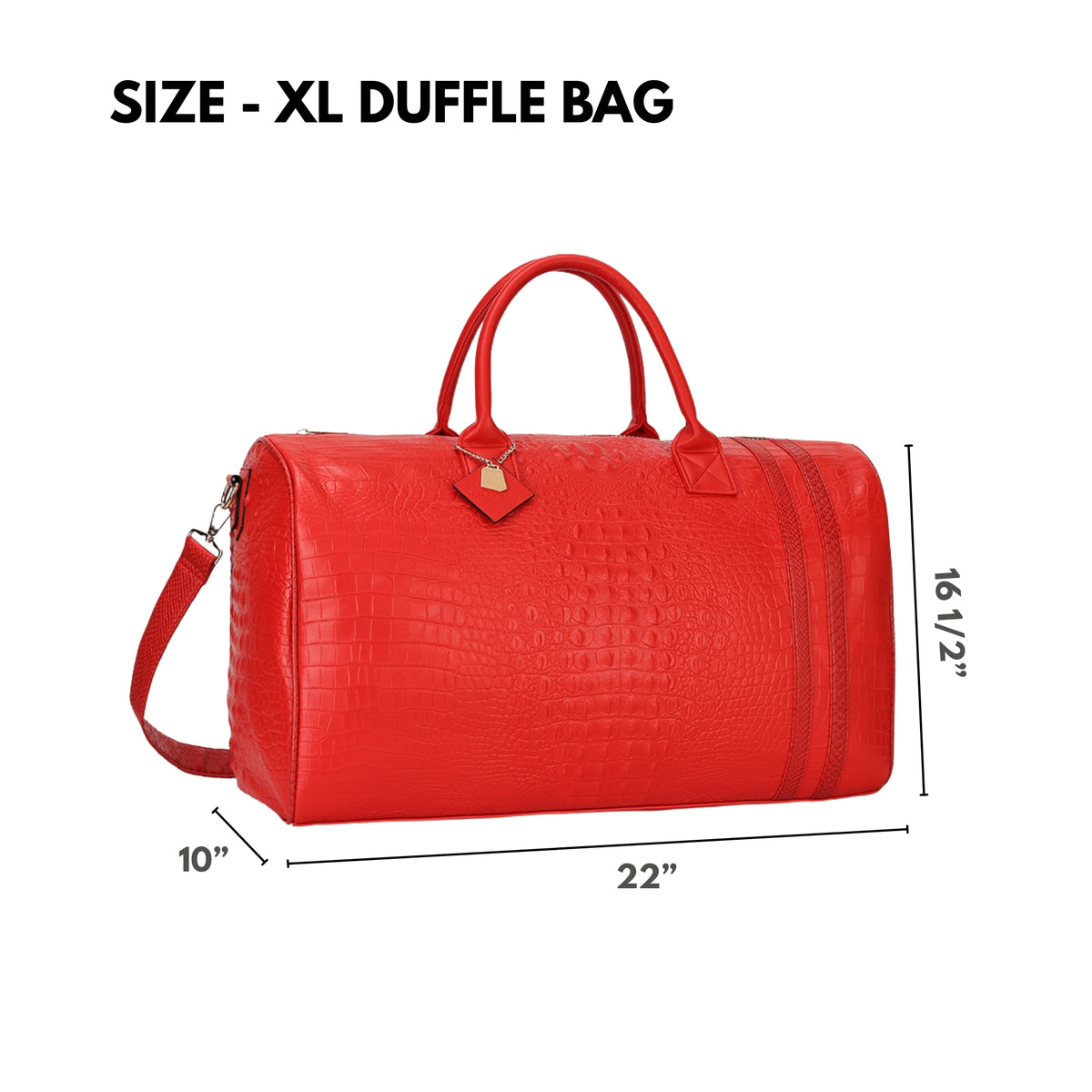 Tote&Carry Classic Overnight Travel Set in Red — XL duffle size, 22 x 16.5 x 10 inches