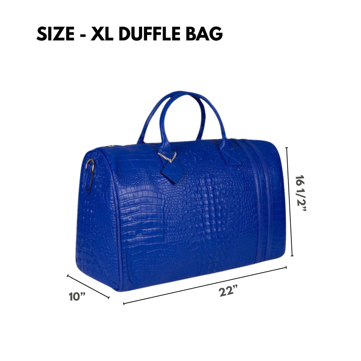 Tote&Carry Classic Overnight Travel Set in Royal Blue — XL duffle size, 22 x 16.5 x 10 inches