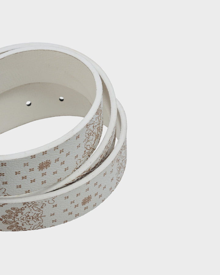 Paisley Belt in Beige Brown