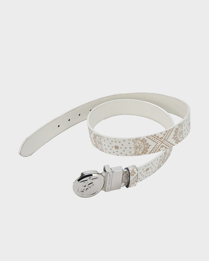 Paisley Belt in Beige Brown