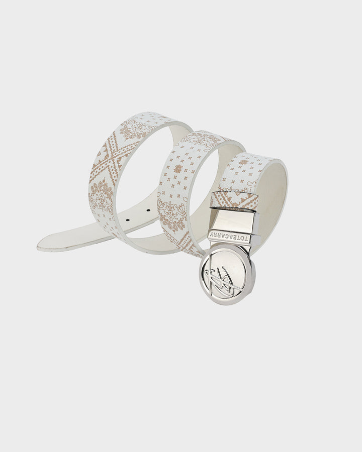 Paisley Belt in Beige Brown